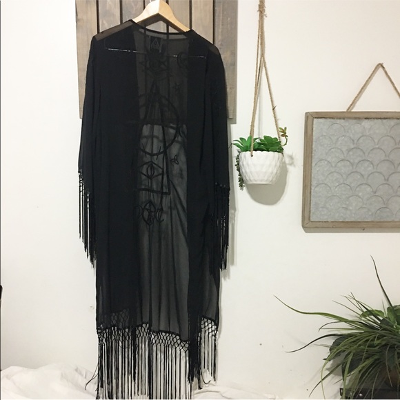 UNIF Other - sold out/ UNIF Wiccan kimono fringe sheer cardigan